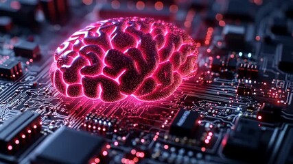 Artificial intelligence brain on circuit board