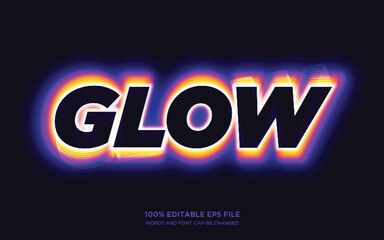 Fototapete - Glow  editable text style effect	
