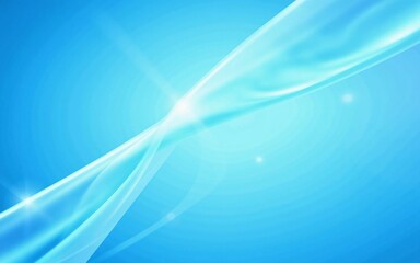 Poster - Vibrant blue and white flowing abstract wave background - stylish graphic design expressing futuristic technology, coolness, and dynamic movement