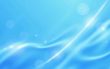 Poster - Vibrant blue and white flowing abstract wave background - stylish graphic design expressing futuristic technology, coolness, and dynamic movement
