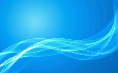 Poster - Vibrant blue and white flowing abstract wave background - stylish graphic design expressing futuristic technology, coolness, and dynamic movement