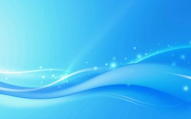 Poster - Vibrant blue and white flowing abstract wave background - stylish graphic design expressing futuristic technology, coolness, and dynamic movement