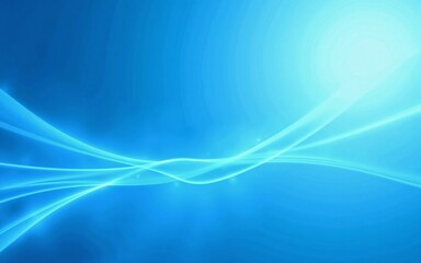 Poster - Vibrant blue and white flowing abstract wave background - stylish graphic design expressing futuristic technology, coolness, and dynamic movement