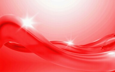 Poster - Elegant and smooth abstract wave background transitioning from deep red to bright orange - expressing creativity, emotion, and refined beauty