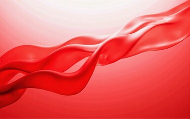 Poster - Elegant and smooth abstract wave background transitioning from deep red to bright orange - expressing creativity, emotion, and refined beauty