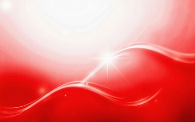 Poster - Elegant and smooth abstract wave background transitioning from deep red to bright orange - expressing creativity, emotion, and refined beauty