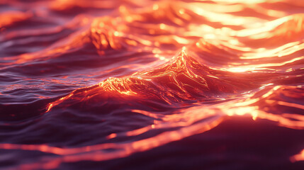 Poster - Abstract background with smooth shiny red waves