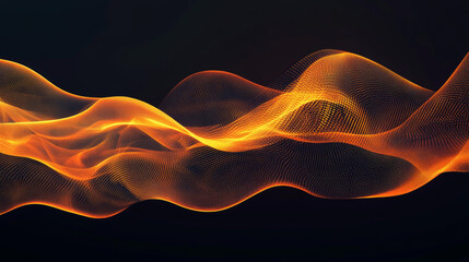 Poster - Orange Yellow Black Wave Abstract Backgrounds minimalist are commonly used in digital media, such as websites, presentations, or wallpapers, to create a calming, soothing, fluidity atmosphere.
