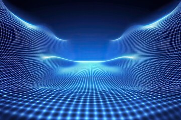 Poster - DeFi, or Decentralized Finance, is showcased on a polygonal abstract background in dark blue, representing the concept of a decentralized financial system powered by blockchain technology.