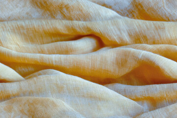 Poster - Realistic texture of natural linen stretched gently under soft morning light