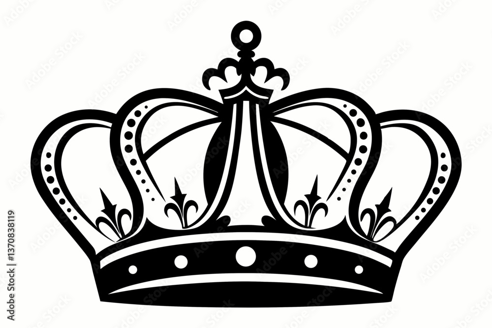 royal crown silhouette line art vector illustration Stock Vector ...
