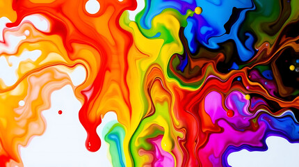 Wall Mural - colorful fluid waves, abstract art, 8k ultra hd desktop wallpaper background