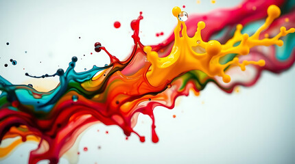 Wall Mural - rainbow ink explosion, 8k ultra hd desktop wallpaper background