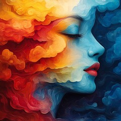 Wall Mural - Colorful smoke explosion effect high resolution picture