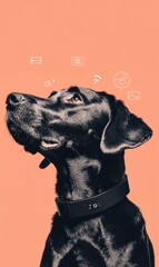 Aufkleber - Sleek Smart Pet Tech Minimalist Dog Wearable Innovation with IoT Activity Tracking - Next-Gen Connected Companion Experience for Modern Pet Owners