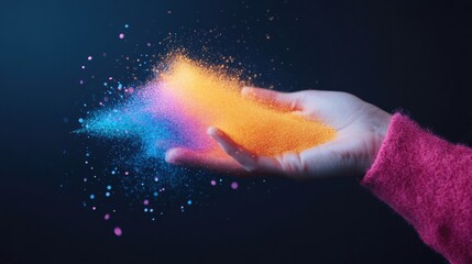 Aufkleber - Immersive Digital Alchemy Vibrant Particle Explosion Reveals Creative Consciousness - Millennial Innovation and Sensory Design Breakthrough