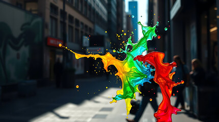 Wall Mural - rainbow swirl fluid art background, 8k ultra hd desktop wallpaper background