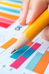 Fototapete - Vibrant Data Visualization Gen Z Analytics Strategy with Color-Pop Pencil Precision - Innovative Performance Tracking for Digital Workplace Optimization