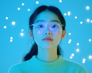 Aufkleber - Digital Dreams Futuristic AR Wellness Experience - Immersive Technological Innovation for Next-Gen Mindful Connectivity and Creative Visualization
