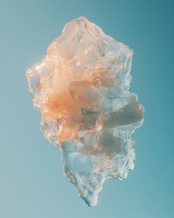 Poster - Ethereal Climate Narrative Translucent Ice Sculpture Revealing Natures Fragile Crystalline Choreography in Minimalist Contemporary Environmental Design