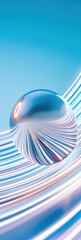 Aufkleber - Holographic Fluid Dynamics Iridescent Chrome Sphere Transforming Digital Aesthetics with Next-Gen Metallic Wave Visualization for Tech Innovation