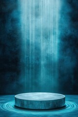 Poster - Futuristic Metaverse Podium Immersive Digital Staging with Metallic Texture and Holographic Data Visualization for Next-Gen Brand Experiences