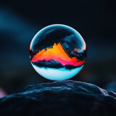 Aufkleber - Futuristic Financial Analytics Holographic Bubble Visualization of Dynamic Market Trends, Predictive Investment Insights for Digital Transformation Era