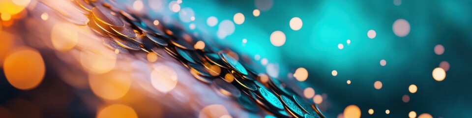 Poster - Futuristic Financial Innovation Luminescent Digital Savings Ecosystem with Vibrant Geometric Bokeh - Next-Gen Fintech Visualization for Tech-Driven Wealth Strategies
