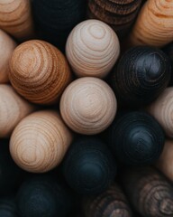 Poster - Tactile Harmony Sustainable Wood Sphere Design Showcasing Minimalist Craftsmanship for Wellness and Creative Brand Storytelling