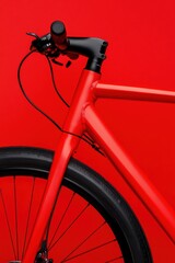 Poster - Urban Mobility Revolution High-Performance Electric Bike Design in Bold Red - Sleek Sustainable Transportation for Modern Eco-Conscious Commuters