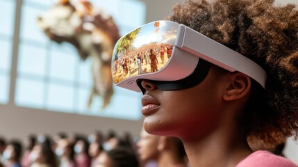 Aufkleber - Immersive Learning Revolution Gen Z AR Education Experience - Interactive Historical Visualization in Next-Gen Classroom Technology for Multicultural Student Engagement