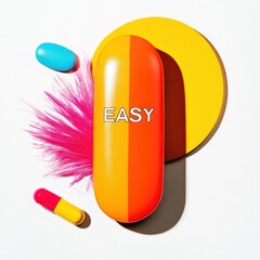 Poster - Bold UX Design Breakthrough Vibrant EASY Digital Interface Button Revolutionizing User Experience with Colorful Minimalist Tech Innovation
