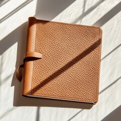 Poster - Tactile Minimalism Luxe Leather-Bound Journal Embodying Mindful Productivity and Analog Creativity in Digital Age Professional Storytelling