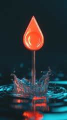 Aufkleber - Hyper-Realistic Liquid Dynamics Vibrant Water Drop Performance Art for Innovation Marketing - Reach As High As You Can Day Visual Inspiration