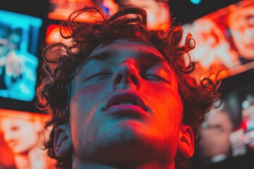 Poster - Immersive Digital Sensory Experience Gen Z Emotional Storytelling in Neon-Drenched Metaverse Narrative - Cutting-Edge Media Engagement and Sensorial Content Design