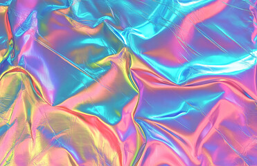 Poster - iridescent holographic foil texture background abstract design with vibrant colors for graphic desig