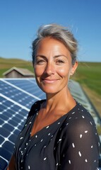 Aufkleber - Renewable Energy Revolution Mid-Life Female Empowerment in Sustainable Tech - Green Living, Solar Independence, and Climate-Positive Rural Transformation