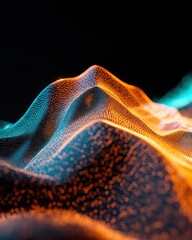 Leinwandbilder - Quantum Data Visualization Immersive Particle Landscape of Dynamic Digital Topography Revealing Emerging AI-Driven Analytics and Computational Design