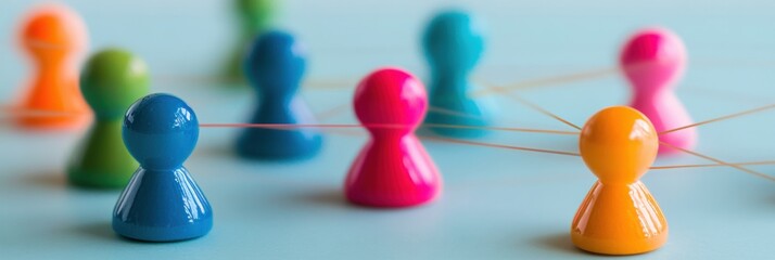 Poster - Strategic Network Visualization Multicolored Game Pieces Mapping Organizational Ecosystems - Innovative Stakeholder Relationship Design for Digital Transformation Strategies