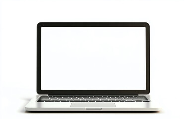 Poster - Laptop mockup with blank white screen for website design and presentation template on white background