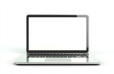 Poster - Laptop mockup blank screen for website design presentation and app showcase on white background view