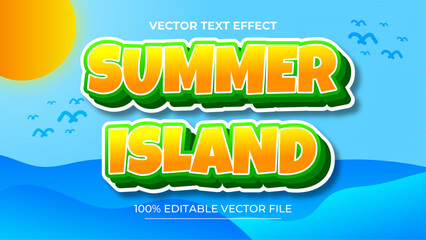 Poster - Summer 3d text effect and editable text effect with a beach background