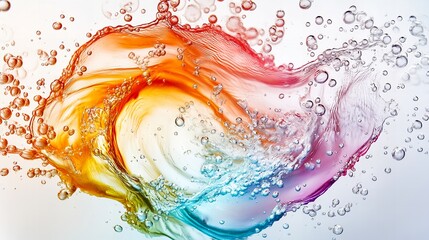Aufkleber - colored water swirls and splashes in a dynamic composition featuring vibrant gradients and floating 