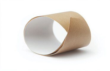 Poster - Isolated brown paper roll mockup on white background for packaging and design presentation concept