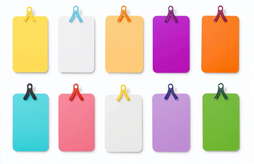 Poster - colorful clipboard mockup template set for design presentation and branding identity isolated on whi