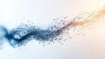 Abstract technology background with black dots and lines on a white background, representing a global network concept or digital connection structure in a low-poly style,