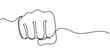 © line draw - Raised Fist Continuous Line Art Illustration, Thumbs up hand drawn design, Oncoming fist continuous one line drawing, Courage Line Icon, Clenched fist - VECTOR, Human hand as fist black and white.