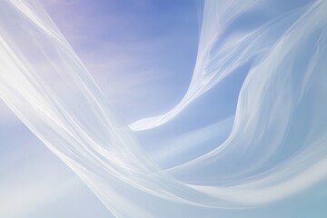 Aufkleber - a blue and white image of a flowing fabric. strategy with minimalist waves in light blue and white.