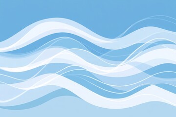 Aufkleber - a blue and white wave pattern. strategy with minimalist waves in light blue and white.