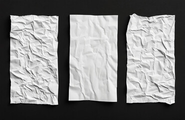 Poster - White crumpled paper texture background for design mockups and presentations high resolution and detail